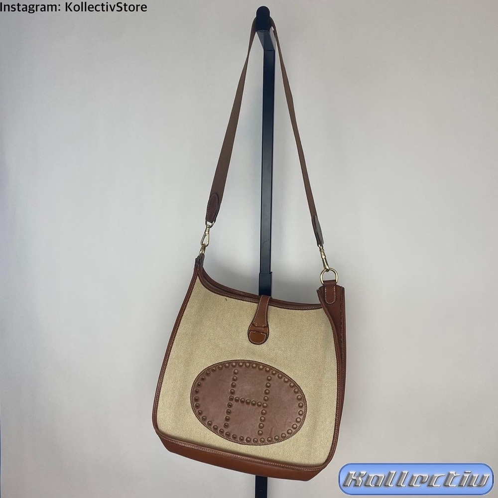 HERMÈS 1997 Evelyne Brown Toile GM